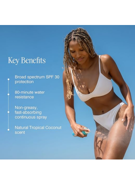 COOLA Body Sunscreen Organic Sunscreen Spray SPF 30 - TROPICAL COCONUT